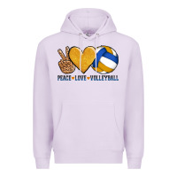 Lilac peace love volleyball Premium Hoodie - AdoDesignShop