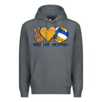 Rock peace love volleyball Premium Hoodie - AdoDesignShop