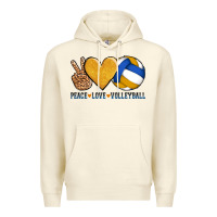 Sandshell peace love volleyball Premium Hoodie - AdoDesignShop