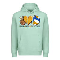 Seafoam peace love volleyball Premium Hoodie - AdoDesignShop