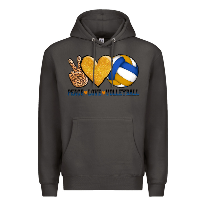 Peace Love Volleyball Premium Hoodie by AdoDesignShop | Teevron