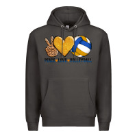 Smoke peace love volleyball Premium Hoodie - AdoDesignShop