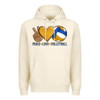 Tofu peace love volleyball Premium Hoodie - AdoDesignShop