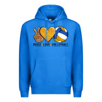 True Royal peace love volleyball Premium Hoodie - AdoDesignShop