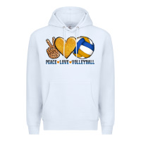 White peace love volleyball Premium Hoodie - AdoDesignShop