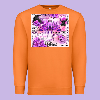 Witchy Celestial Witch Premium Sweatshirt Designed By Maliassmallbusiness