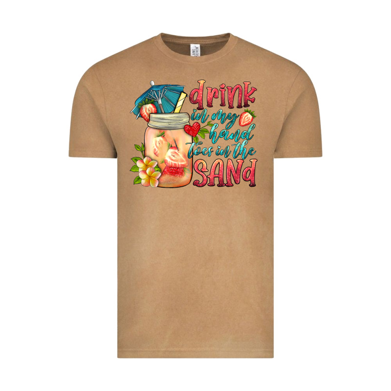 Drink In My Hand Toes In The Sand Vintage Tee by HRA Design Shop | Teevron