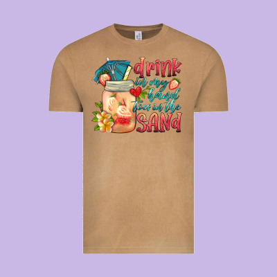 Drink In My Hand Toes In The Sand Vintage Tee Designed By Hra Design Shop