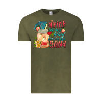 Vintage Olive drink in my hand toes in the sand Vintage Tee - HRA Design Shop