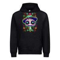 Black Mexican Day of dead sugar skull Urban Hoodie - NancyCooperArtShop
