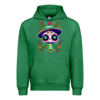 Emerald Mexican Day of dead sugar skull Urban Hoodie - NancyCooperArtShop