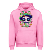 Fuchsia Pink Mexican Day of dead sugar skull Urban Hoodie - NancyCooperArtShop