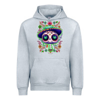 Heather Grey Mexican Day of dead sugar skull Urban Hoodie - NancyCooperArtShop