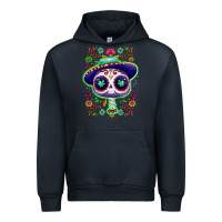 Navy Mexican Day of dead sugar skull Urban Hoodie - NancyCooperArtShop