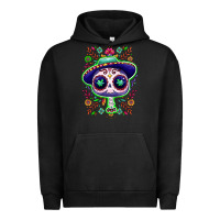 Pigment Black Mexican Day of dead sugar skull Urban Hoodie - NancyCooperArtShop