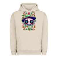 Pigment French Oak Mexican Day of dead sugar skull Urban Hoodie - NancyCooperArtShop