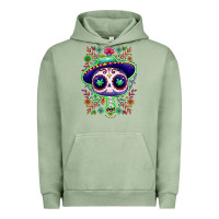 Pigment Oil Green Mexican Day of dead sugar skull Urban Hoodie - NancyCooperArtShop