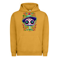 Pigment Peanut Butter Mexican Day of dead sugar skull Urban Hoodie - NancyCooperArtShop