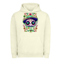 Pigment Pistachio Mexican Day of dead sugar skull Urban Hoodie - NancyCooperArtShop