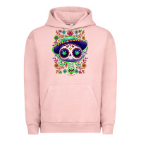 Pigment Salmon Mexican Day of dead sugar skull Urban Hoodie - NancyCooperArtShop