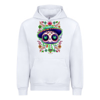 White Mexican Day of dead sugar skull Urban Hoodie - NancyCooperArtShop