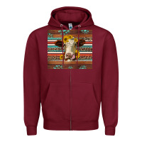 Burgundy western sunflowers gemstone heifer Zipper Hoodie - Jasminsmagicworld