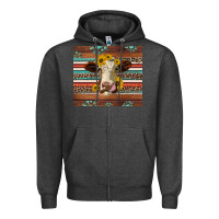 Charcoal Heather western sunflowers gemstone heifer Zipper Hoodie - Jasminsmagicworld