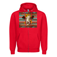Red western sunflowers gemstone heifer Zipper Hoodie - Jasminsmagicworld