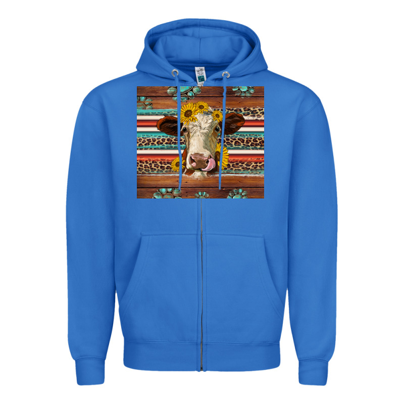 Western Sunflowers Gemstone Heifer Zipper Hoodie by Jasminsmagicworld | Teevron