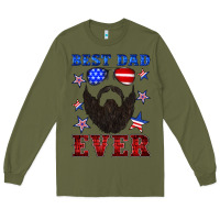 Army Green best dad ever american flag Long Sleeve Tee - Artiststas