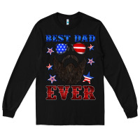 Black best dad ever american flag Long Sleeve Tee - Artiststas