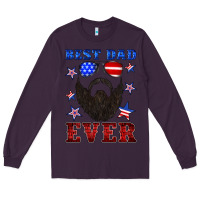 Plum best dad ever american flag Long Sleeve Tee - Artiststas