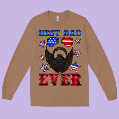 Best Dad Ever American Flag Long Sleeve Tee Designed By Artiststas