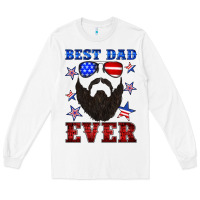 White best dad ever american flag Long Sleeve Tee - Artiststas