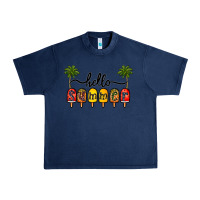 Navy 1hello summer Urban Heavy Tee - CowhideDigitalArt