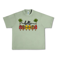Oil Green 1hello summer Urban Heavy Tee - CowhideDigitalArt