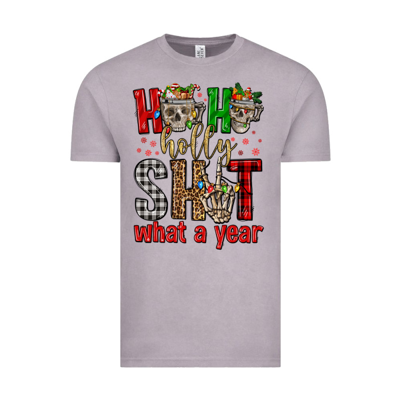 Ho Ho Holly Shit What A Year Vintage Tee by FaDigitalArtStudio | Teevron