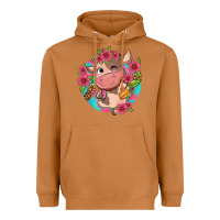 Meerkat cute cow pink flowers and leopard pattern Heavyweight Hoodie - NancyCooperArtShop