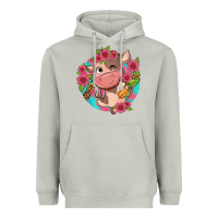 Moon Dust cute cow pink flowers and leopard pattern Heavyweight Hoodie - NancyCooperArtShop