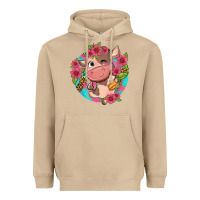 Mushroom cute cow pink flowers and leopard pattern Heavyweight Hoodie - NancyCooperArtShop
