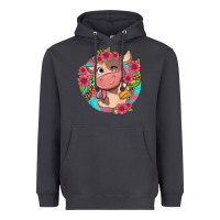 Smoke cute cow pink flowers and leopard pattern Heavyweight Hoodie - NancyCooperArtShop