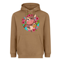Toasted Coconut cute cow pink flowers and leopard pattern Heavyweight Hoodie - NancyCooperArtShop