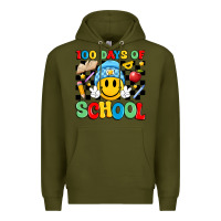 Army Green 100 days of school Premium Hoodie - Artiststas