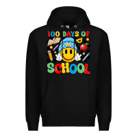 Black 100 days of school Premium Hoodie - Artiststas