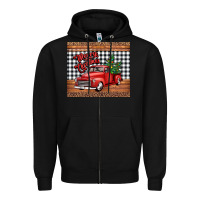 Black merry Christmas truck Zipper Hoodie - Jasminsmagicworld