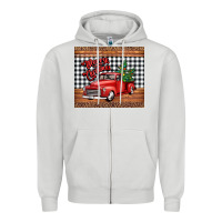 Dove Grey merry Christmas truck Zipper Hoodie - Jasminsmagicworld
