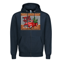Navy merry Christmas truck Zipper Hoodie - Jasminsmagicworld