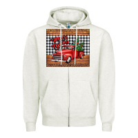 Oatmeal Heather merry Christmas truck Zipper Hoodie - Jasminsmagicworld