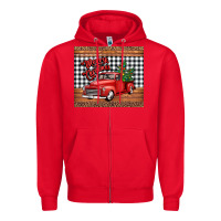 Red merry Christmas truck Zipper Hoodie - Jasminsmagicworld