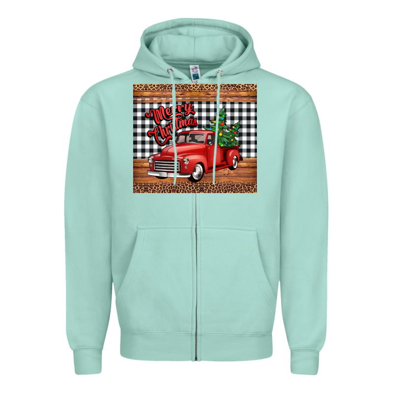 Merry Christmas Truck Zipper Hoodie by Jasminsmagicworld | Teevron